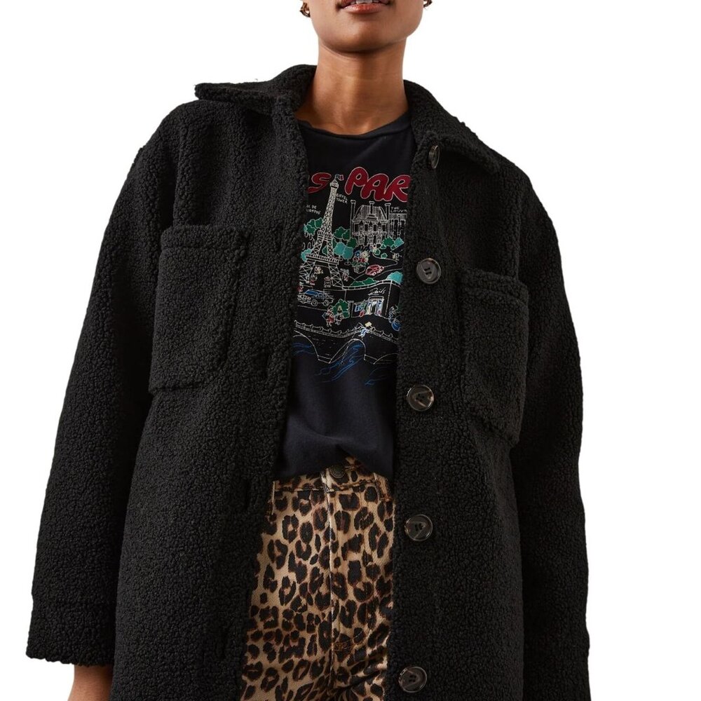 Rails Connie Button Front Black Teddy Womens Size… - image 1